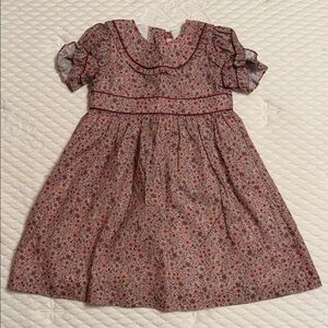 La Coqueta Floral Puff-Sleeve Dress in Dusty Pink